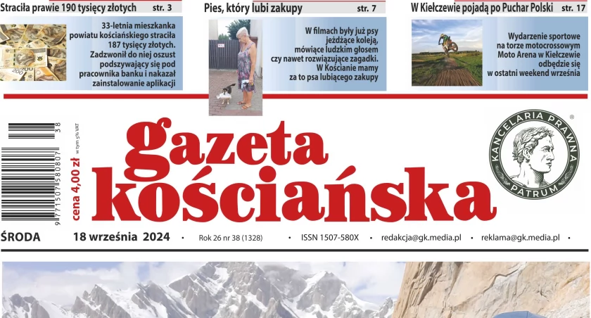 Zdjęcie przedstawia okładkę Gazety Kościańskiej nr 1328