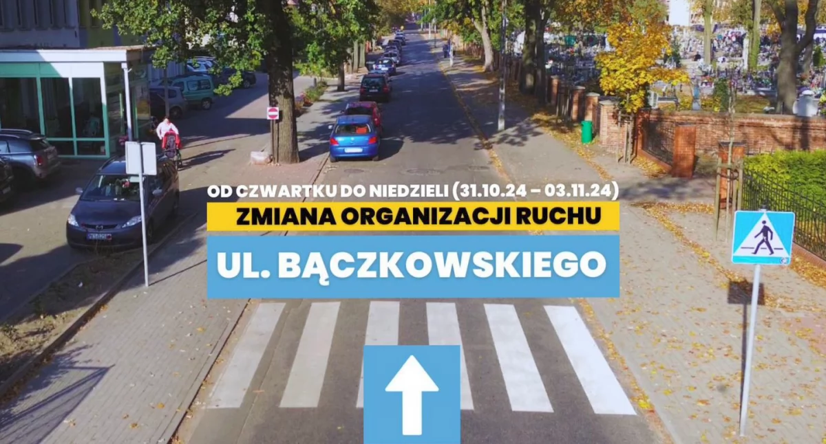 Zdjęcie przedstawia ul. Bączkowskiego w Kościanie