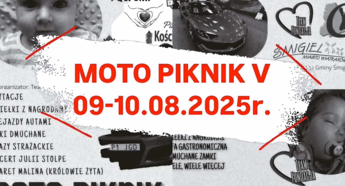 Zdjęcie przedstawia plakat V Moto Pikniku