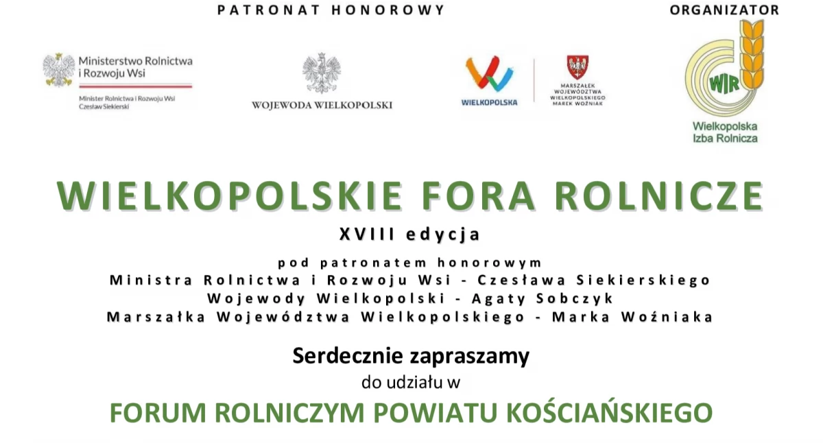 Sprawy lokalne, Forum Rolnicze Powiatu Kościańskiego lutego! - zdjęcie, fotografia