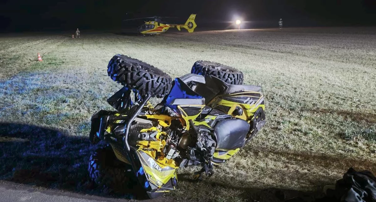 Quad po zderzeniu ze zwierzęciem