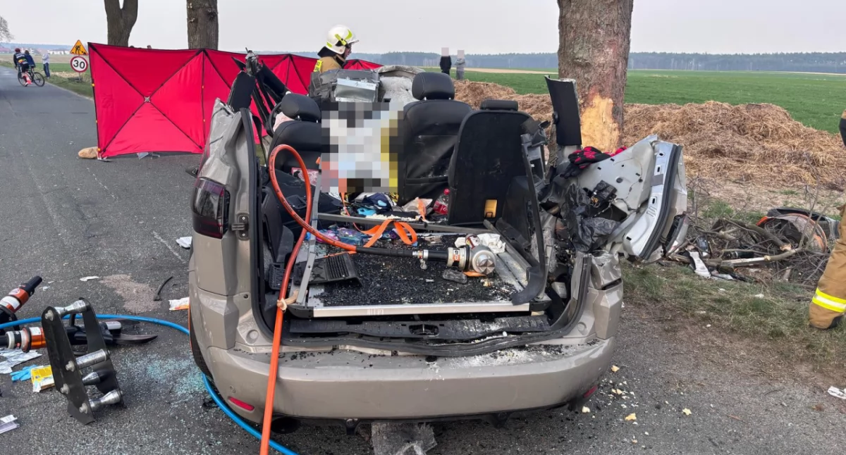 Wypadki drogowe, Tragiczny wypadek koło Boguszyna - zdjęcie, fotografia