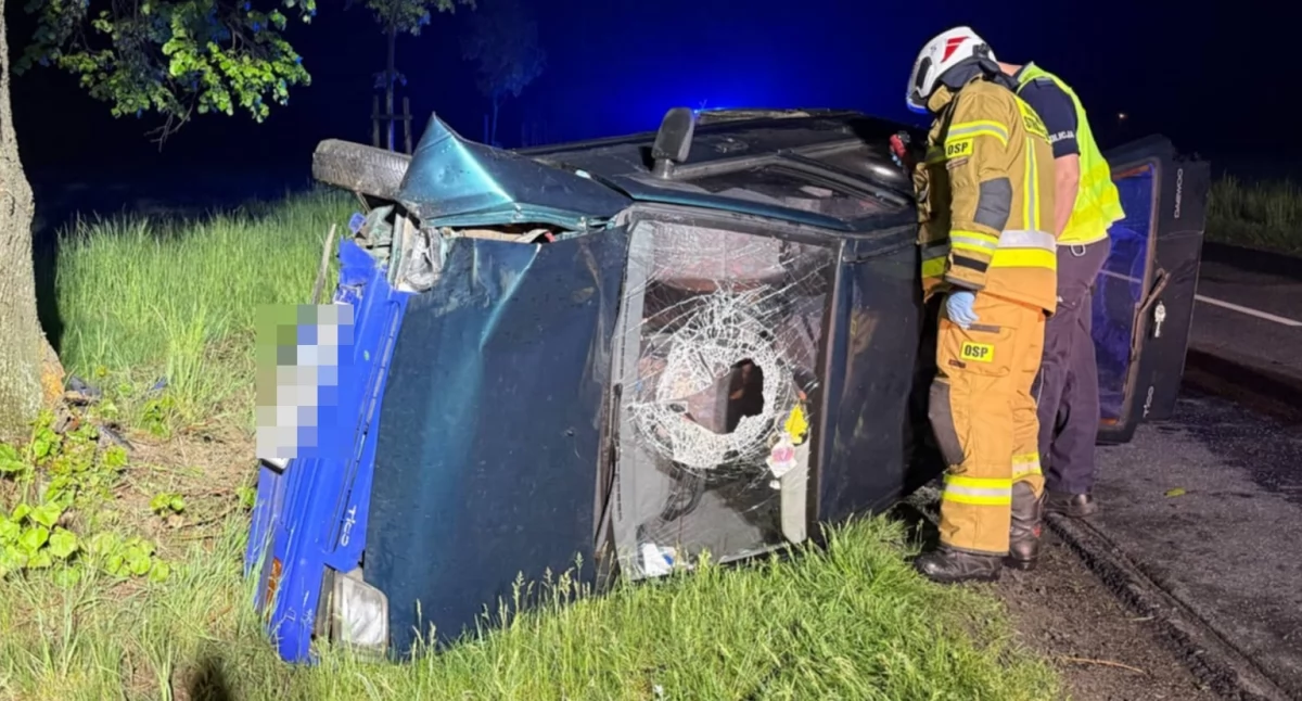 Dachowanie na drodze Stara Przysieka Pierwsza - Stara Przysieka Druga