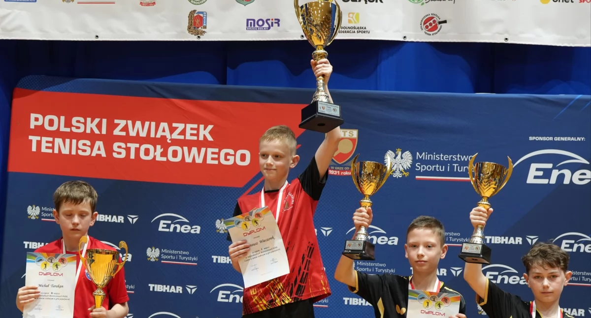 Tymoteusz Wieczorek z Mistrzostwem Polski Żaków w tenisie stołowym