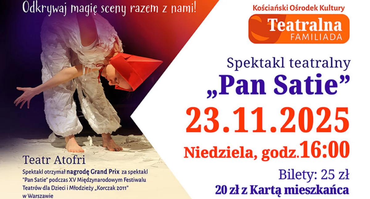 Zapowiedzi, Spektakl Satie sprzedaż biletów! - zdjęcie, fotografia