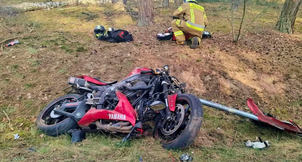 Wypadki drogowe, Zderzenie motocyklisty sarną Zwierzę przeżyło [ZDJĘCIA] - zdjęcie, fotografia