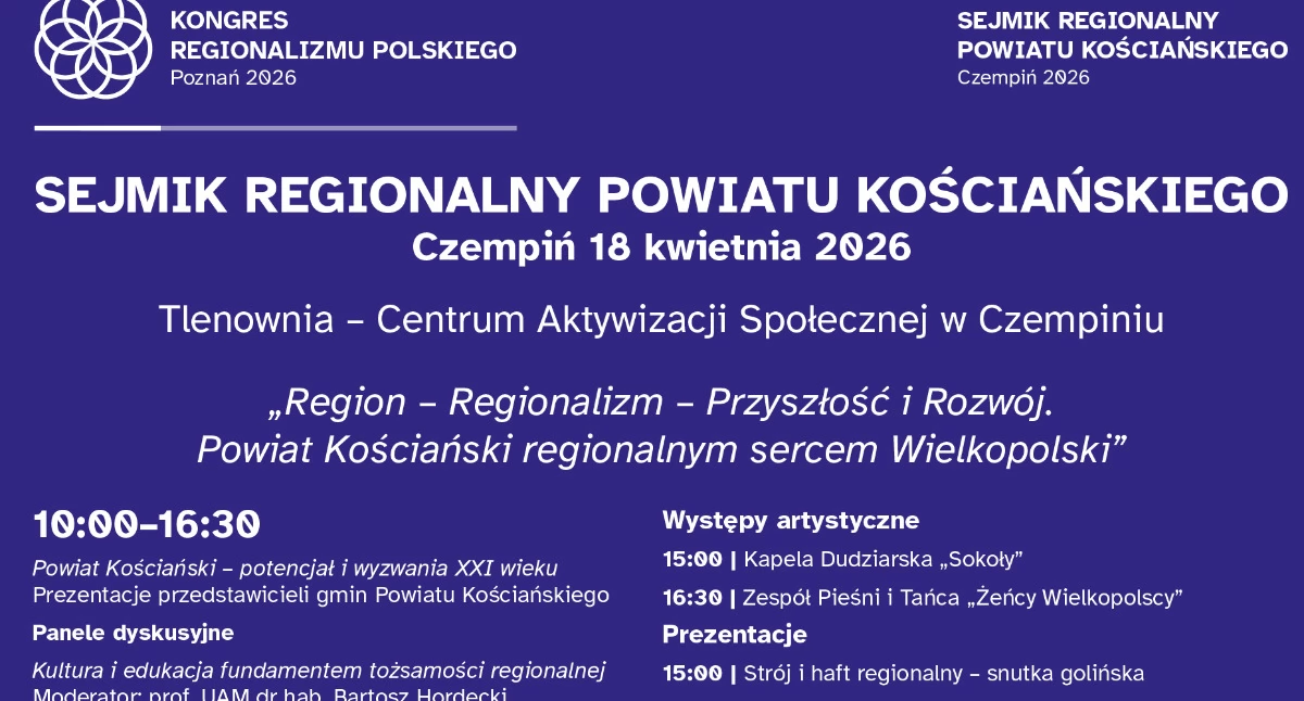 Zapowiedzi, Sejmik Regionalny Powiatu Kościańskiego sobotę! - zdjęcie, fotografia