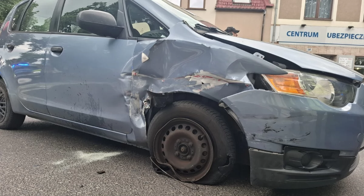 Wypadki drogowe, Zderzenie Placu Paderewskiego Kościanie [ZDJĘCIA] - zdjęcie, fotografia