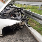 Wjechała w barierki na S5 (1)
