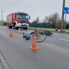 Zderzenie skutera z rowerem