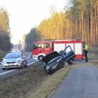 Wpadł w poślizg, zakończył jazdę w rowie
