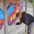 Mural przy KOK, skrzydła