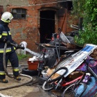 Pożar w budynku gospodarczym w Starym Bojanowie (11)
