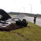 Uderzył w bariery jadąc porsche na S5 (4)