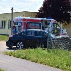 Kolizja osobówki z traktorem w Racocie (1)