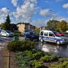 Potrącenie rowerzystki na rondzie Solidarności (4)